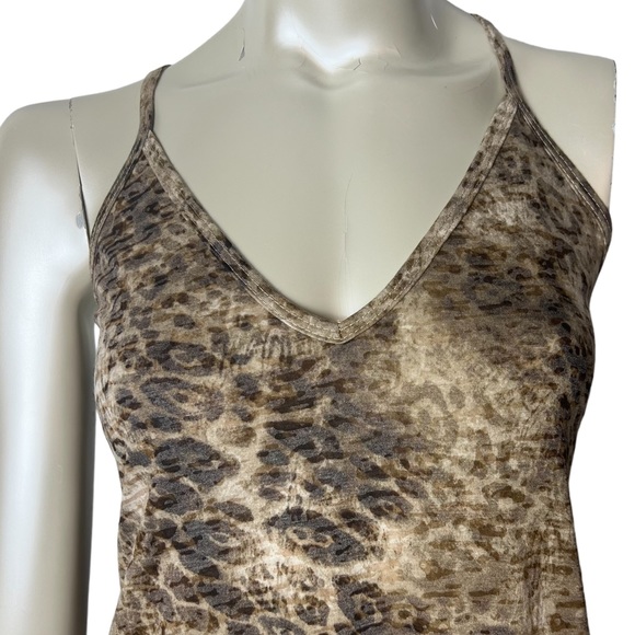 Go Couture Brown Animal Print Spaghetti strap Grecian Style Dress - Picture 4 of 8